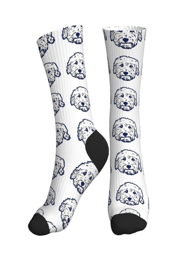 AIMASTZ Cute Goldendoodle Unisex Funny Novelty Sport Socks, Funky Crazy Cool Soft Crew Socks - Image 1